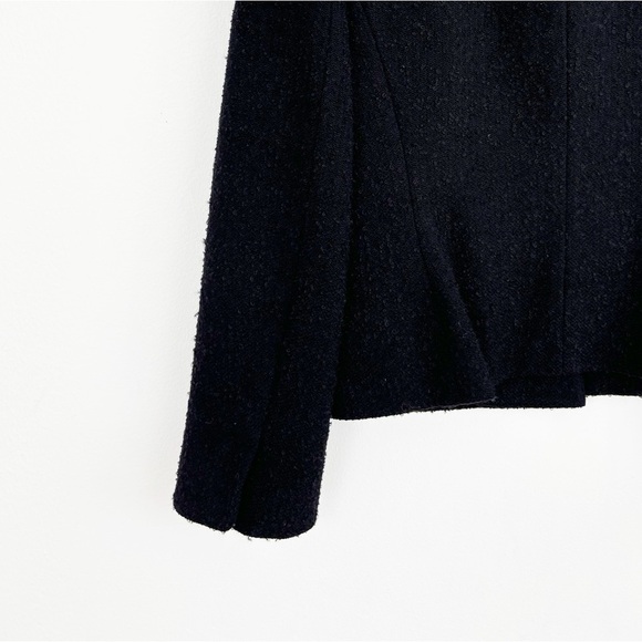 Ann Taylor Black Embellished Wool Blend Tweed  Button Down Blazer Size 10 - Picture 12 of 15